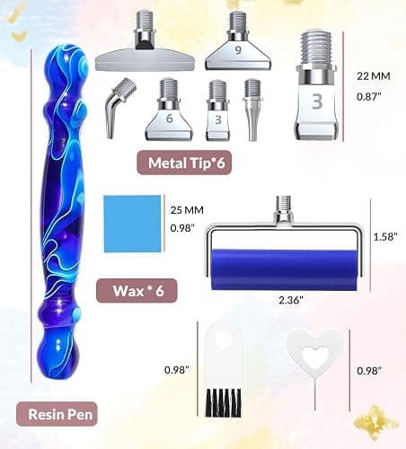 Hailivike 17PCS Threaded Diamond Art Tools, Upgraded Stainless Steel Tips Diamond Painting Pen No Loosen, Blue Set thumbnail 6