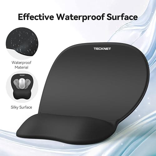 TECKNET Gel Mouse Pad Set with Wrist Rest and Keyboard Wrist Rest, Ergonomic Mousepad Rests with Non-Slip PU Base for Pain Relief, Computer, Laptop, Office & Home thumbnail 4