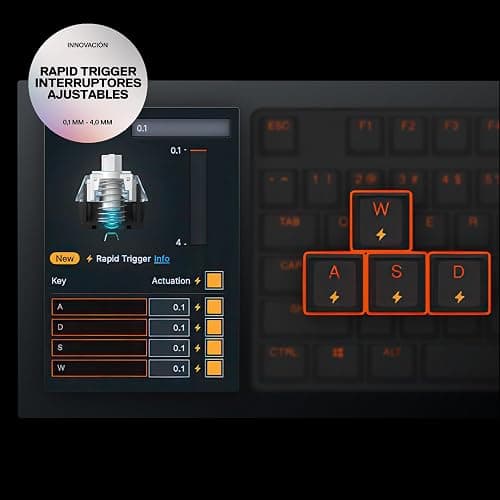 SteelSeries Apex Pro Mini Gen 3 OmniPoint 3.0 HyperMagnetic Switches — Adjustable Actuation — Rapid Trigger — Game-Ready Presets — Protection Mode — Rapid Tap/SOCD — RGB — PBT Keycaps — USB-C thumbnail 8
