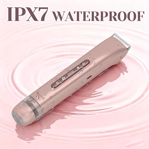 Bikini Trimmer for Women - 2025 New 2-in-1 Dual-Head Electric Shaver，Rechargeable Professional Painless Electric Razors, IPX7 Waterproof Body Hair Trimmer & Facial Hair Remover for Wet & Dry thumbnail 6