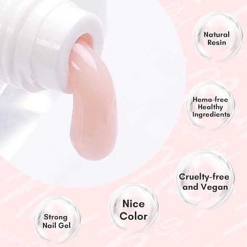 Makartt Poly Nail Gel 50ML Gel Builder for Nails,Light Nude Pink, Gel Nail Extension,Nail Strengthener Hard Gel Color Gel Multifunctional Long-Lasting and Easy to Use for DIY Salon Quality-Peach thumbnail 5
