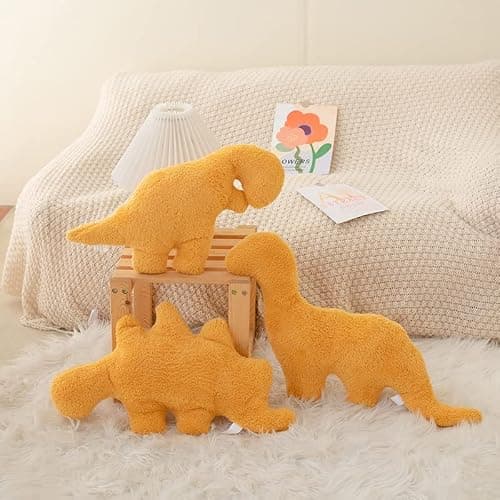3 Packs Dino Nugget Pillow Plush, 18 inches Dinosaur Chicken Nugget Pillow Stuffed Animal Plush Toy, Dino Nugget Dinosaur Party Decoration Birthday Christmas Valentines Day Gift for Kids Boys Girls thumbnail 8