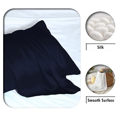 Silk Pillowcase for Hair and Skin,Soft,Breathable and Sliky 100% Silk Pillowcases King Set of 2,Both Sides Natural Mulberry Silk Pillow Cases with Hidden Zipper(King Size 20"X 36",2pcs) thumbnail 2