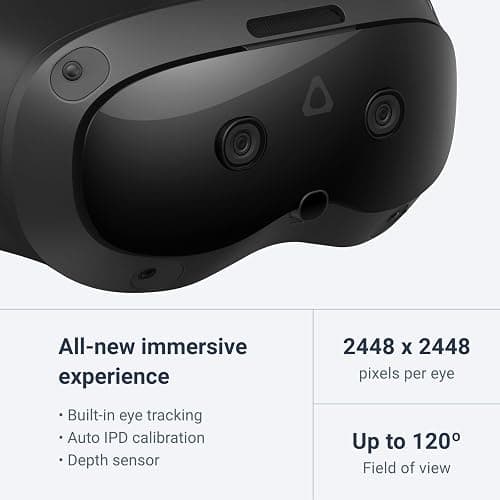 HTC Vive Focus Vision — Mixed Reality and PC VR Headset + Controllers — Consumer Edition | Standalone Plus Pc VR, 2448×2448 per Eye, 120 Degree FOV, 12GB RAM, Hot-Swap Battery, Eye and Hand Tracking thumbnail 4