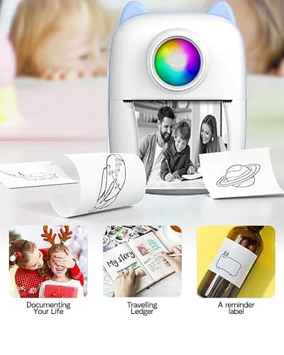 Mini Printer Sticker Paper, 10 Rolls Thermal Printer Stickers Paper 57 X 25mm, Printable Sticker Papers for Mini Print Papers and Most Instant Print Cameras thumbnail 4