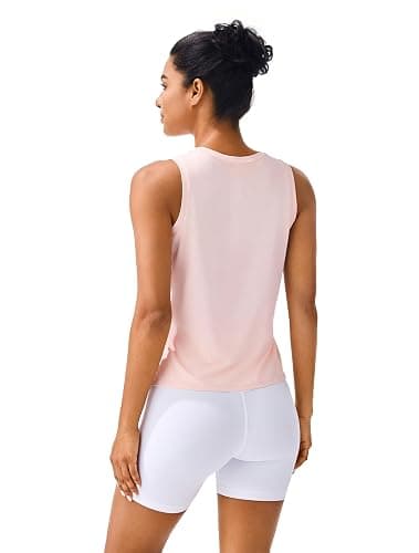 JOYSPELS Ice Silk Crop Workout Tank Tops for Women Cool-Dry Sleeveless Loose Fit Yoga Shirts thumbnail 2