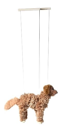 Artisan Owl Golden Retriever Marionette Puppet - Yarn Dog with Wooden Feet, Detachable Strings (Brown) thumbnail 4