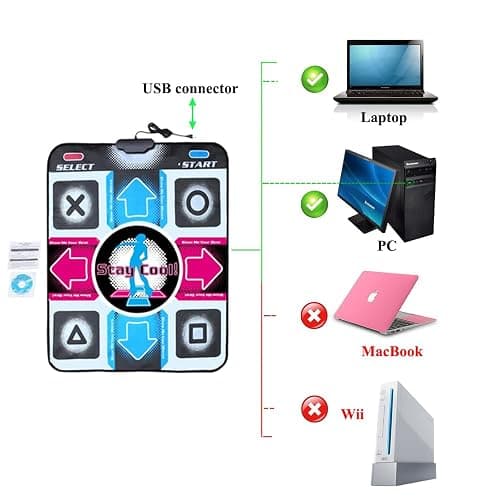 OSTENT USB Non-Slip Dancing Step Dance Mat Pad Blanket for PC Laptop Computer Video Game thumbnail 2
