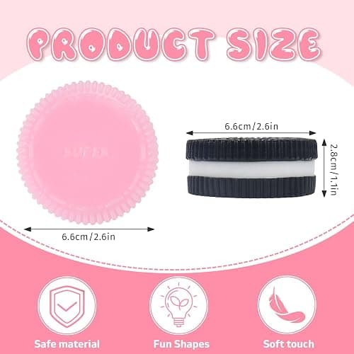 Gytera Sticky Cookie Squishies Fidget Toys Adults, Squishy Toys Sensory Toys for Kids with Autism, Fidgets for Grandkids Stocking Stuffers for Kids Teens(2 Pack Pink Black) thumbnail 2