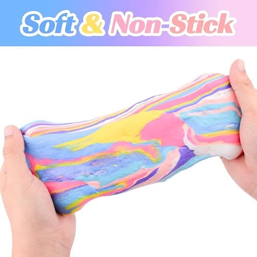 8 Pack Butter Slime Kit for Kids, Fluffy Scented Butter Slime Party Favors with Peach, Unicorn, Rainbow Charms, Birthday Gifts for Girl Boys, Stretchy Non-Sticky, Super Soft DIY Stress Relief Toy thumbnail 6