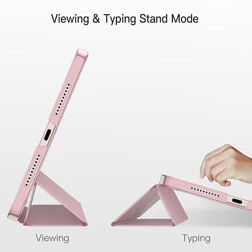 JETech Case for iPad mini (A17 Pro, 2024 Model, 7th Generation) / mini 6 (2021 Model, 6th Generation), Slim Stand Hard Back Shell Smart Cover with Auto Wake/Sleep (Pink) thumbnail 5