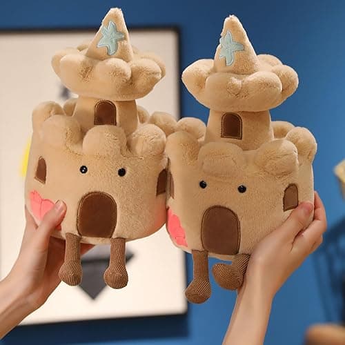 VLYUVUY Sand Castle Plush Toy, 9.8 Inch Cute Stuffed Animal, Soft Plushie Toy for Kids, Funny Beach Themed Room Decor, Cute Birthday Gift for Boys Girls thumbnail 5