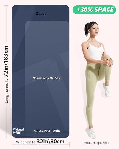 KEEP Yoga Mat - Premium 7mm Thick Exercise Mat, Anti-Tear 32'' Extra Wide Fitness Mat with Strap for Men & Women, Non Slip Pilates Mat for Home Yoga, Pilates, Gym, Stretching, Floor & Fitness Workouts thumbnail 6