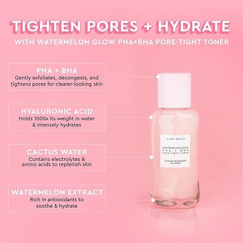 Glow Recipe Real Glass Skin Kit - PHA + BHA Toner & Gentle Face Exfoliant (40 ml) + Pink Juice Hydrating Moisturizer with Hyaluronic Acid (50 ml) + Niacinamide Dew Drops Highlighting Serum (15 ml) thumbnail 5