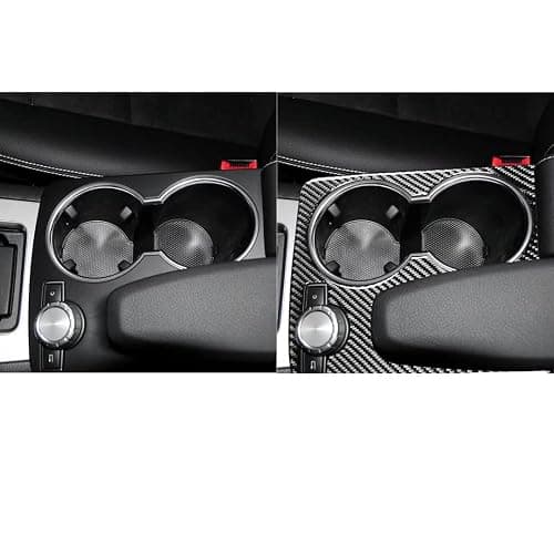 Cup Holder Panel Trim Stickers Compatible with Mercedes-Benz C-Class W204 C180 C200 C250 Coupe Sport C300 C63 AMG 2007-2014 Car Accessories Center Control Real Carbon Fiber thumbnail 3