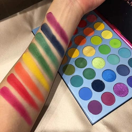 39 Colour Eyeshadow Palettes, Rainbow Colour Makeup Pallet, Glitter Matte Shimmer Metallic Pigmented Make up Professional Palette, Bright Powder Eye Pallets Makeup thumbnail 8