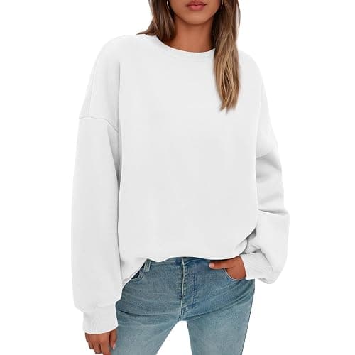Crewneck Sweatshirts Women Comfort Oversized Sweatshirt Cozy Fleece Pullover Sweatshirts No Hood Soft Cute Fall Tops - Image 1