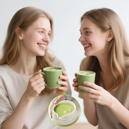 White Matcha Bowl with Spout - Ceramic Chawan Matcha Bowl for Whisking Matcha -Traditional Japanese Macha Bowl Handmade thumbnail 2