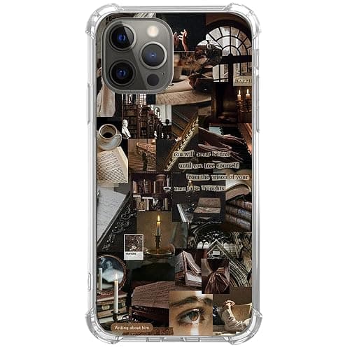 Aesthetic Collage Phone Case Dark Academia Cover Compatible with iPhone 15 Pro Max, Vintage Old Church Books Pattern Collage Case for iPhone 15 Pro Max, Unique Trendy Soft TPU Bumper Cover Case - Image 1