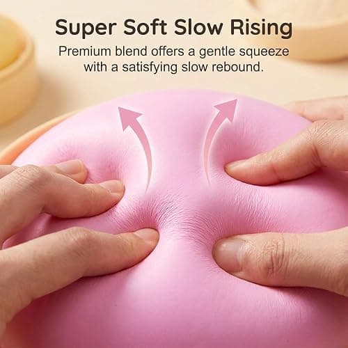 Giant Dumpling Cute Squishy Jumbo Size,4/ 6/10 InchSoft Slow Rising Stress Ball, Large Dumpling Cute Squishy for Desk Office Home Study Adults, Fun Fidget Item for Stress Relief (Cololful, 4inch) thumbnail 4