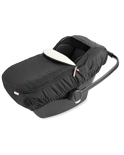 Skip Hop All Seasons Baby Car Seat Cover 4 in 1 Universal Fit with UPF40+ Sunshade and Water Resistant Fabric Oat - All Season Car Seat Cover - Oat thumbnail 4