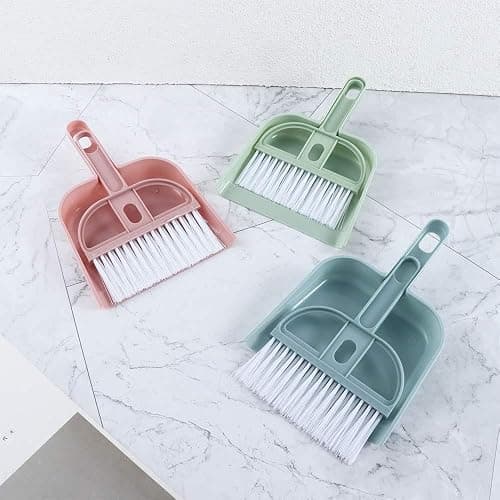 Mini Plastic Dustpan and Brush Set, Mini Dust Pans with Brush, Mini Hand Broom and Dustpan Set for Table, Desk, Keyboard, Cars(blue) thumbnail 6