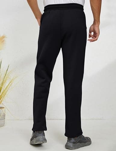 Gihuo Men's Winter Fleece Pants Sherpa Lined Sweatpants Active Running Jogger Pants thumbnail 4