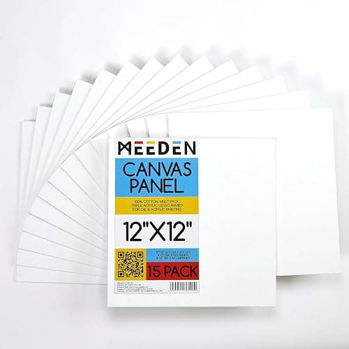 MEEDEN 12-Pack 100% Cotton Canvas Boards for Painting - 8x10'' Blank Canvas Panels for Oil & Acrylic Painting, Ready to Paint Art Supplies for Professional Artists, Students thumbnail 5