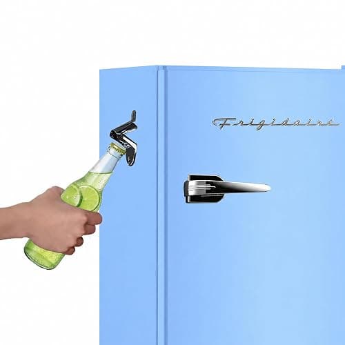 Frigidaire Retro Compact Fridge with Chiller, 3.2 cu ft Countertop Fridge with Built-In Bottle Opener, Compact Refrigerator for Office, Bedroom, Dorm Room or Cabin - 16.5" D x 19" W x 31" H (Blue) thumbnail 9