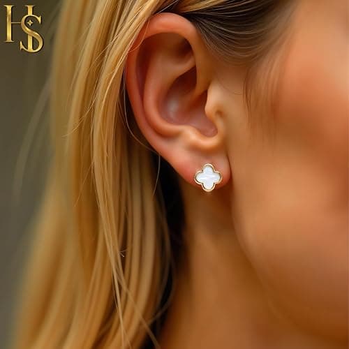 HighSpark Clover Earrings for Women | Four Leaf Stud Earrings for Women | Lovely Gift thumbnail 4