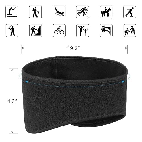 Komake Ear Warmers Headband, Fleece Earmuffs Running Headband Winter Ear Covers Moisture Wicking Ski Sport Headband for Men & Women (19.2 inches, One Size, Cycling) thumbnail 7