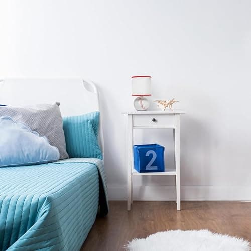 Simple Designs LT2119-BSB 10.7" SportsLite Mini Baseball Table Lamp for Kids Room, Mancave, White and Red thumbnail 6