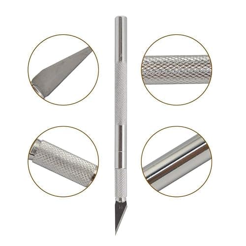 Mlife Hobby Knife Precision Stainless Steel Craft Knife Set for DIY Art Work Cutting - 1 Handles and 20 Spare Blades with Storage Case thumbnail 4