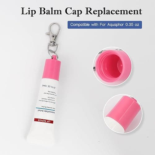Keychain Cap Compatible with Aquaphor 0.35 oz Lip Repair, Portable Holder Keychain Cap Compatible with Aquaphor Lip Balm(Colourful) thumbnail 3