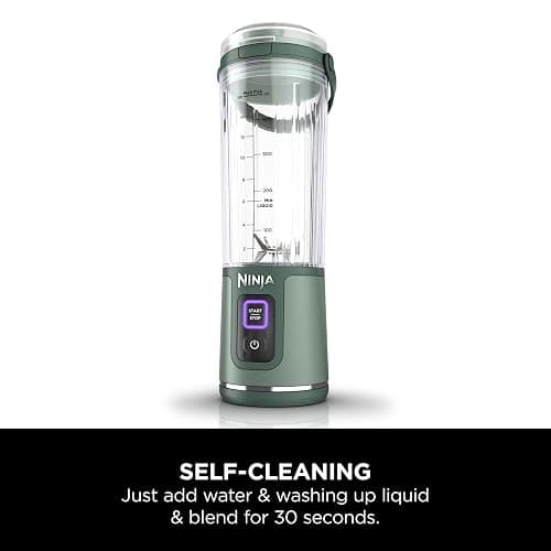 Ninja Blast Portable Blender, 530ml, Leakproof Lid & Sip Spout, Powerful Cordless Mini Blender, Rechargeable, Portable Smoothies, Protein Shakes, Blends Ice & Frozen Fruit, Forest Green, BC151UKEM thumbnail 10
