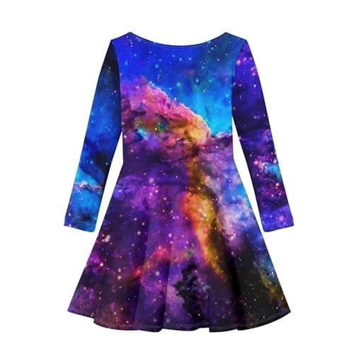 PinUp Angel Girls Long Sleeve Dress Cute Casual Party Skater Dress for Kids in 5 to 16 Years Birthday Gifts thumbnail 2