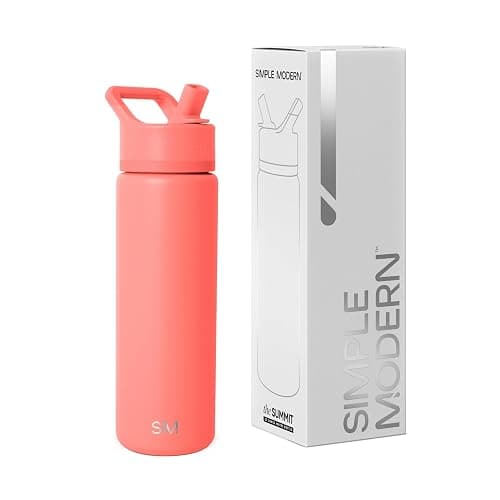 Simple Modern Water Bottle with Straw Lid | Vacuum Insulated Stainless Steel Metal | Reusable Leak Proof BPA-Free Cup for School | Summit Collection | 22oz, Honolulu - Image 1