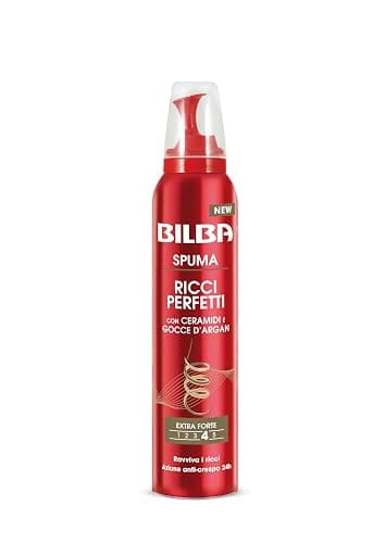 Bilba, Spuma con Germe Di Grano - Schiuma Capelli Ricci Perfetti con Ceramidi e Gocce d'Argan - Formula Professionale a Tenuta Extra Forte - Ravviva i Ricci con Azione Anticrespo per 24 h - 200 ml - Image 1
