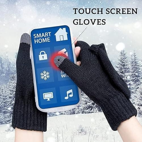 Loritta Winter Fingerless Gloves for Women Warm Knit Convertible Mittens with Flip Cover Stocking Stuffers Gifts thumbnail 5
