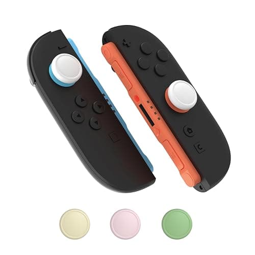 PlayVital Thumb Grips for Nintendo Switch 2, 8-Pack Silicone Joystick Caps for Joycon 2, Cute Accessories Comfort Thumbstick Grip Covers - White & Antique Yellow & Pink & Matcha Green thumbnail 7