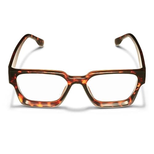 livho Oversized up to 99% Blue Light Blocking Glasses for Woman - Rectangle Fashion Glasses for Computer, Chic Preppy Frame - Chunky - *Coco Tortoise thumbnail 5