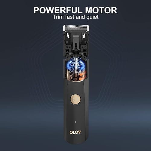 OLOV Electric Body Hair Trimmer - Groin Trimmer for Men - Bikini Trimmer Women - Wet/Dry Shaver Groomer, Replaceable Ceramic Blade Heads, USB Recharge Dock, Waterproof Hygiene Razor,Black thumbnail 4