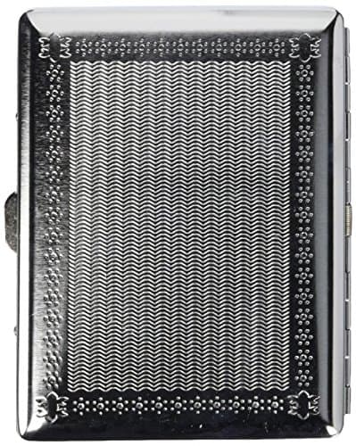 Etched Cigarette Case Victorian Style Metal Holder for Regular, King and 100's Size (Etched Silver) RFID thumbnail 3
