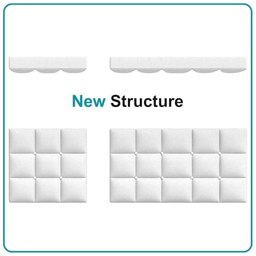 Twolike Queens Bed Frames with Upholstered Platforms, Foldable Metals Frames & Simplys Tool Assembly, Queen Bed Frames with White Breathable Fabric thumbnail 5