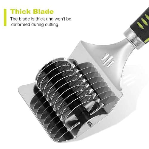 KYUEWRT Pasta Cutter, Noodle Cutter with 9 Rolling Blades, Stainless Steel Manual Tool for 8 Even 6 mm Strips, Non-Slip Handle, for Homemade Pasta, Fettuccine and Dough thumbnail 5