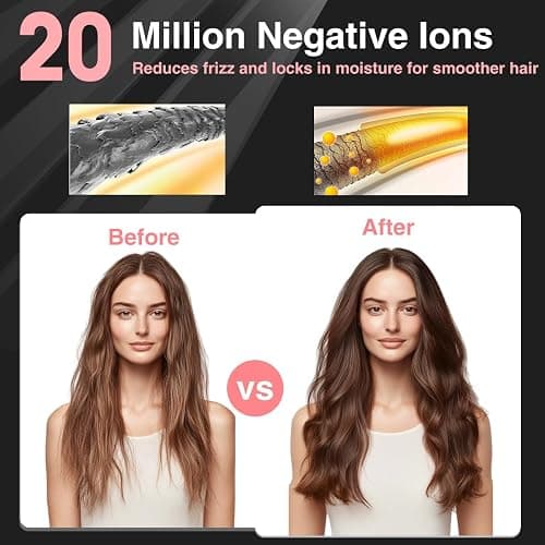 9600mAh Cordless Flat Iron Hair Straightener Rechargeable, Cordless Hair Straighteners for Women, Wireless Straightener for Car, 20 Million Negative Ions, LCD, 6 Adjustable Temp(Pink) thumbnail 4