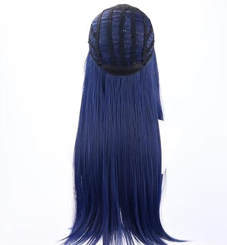 COSPLAZA 70cm Long Straight Deep Blue Pink Mixed Adult Anime Cosplay Costume Wigs thumbnail 8