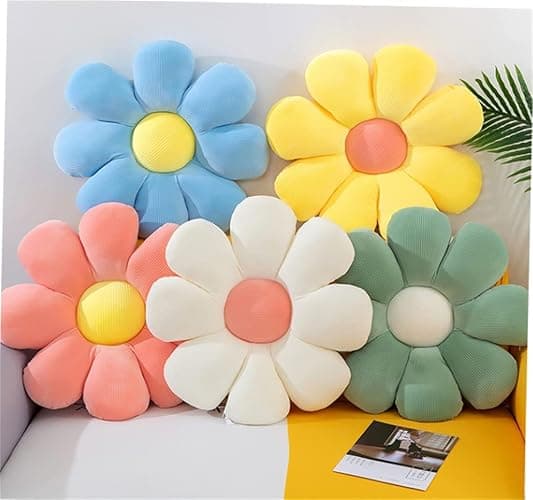 WYIKE Flower-Shaped Cute Pillow, Flower Cushion, Reading Pillow and Leisure and Comfortable Pillow, Car Cushion (Pink, 40cm*40cm) thumbnail 4