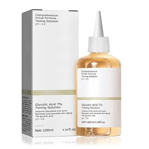 Angozo Glycolic Acid Toner,GlykolsäUre Peeling 7%-Ige -LöSung FüR Hautunreinheiten Und Akne, Toner Suitable for Combination and Oily Skin, Porenbehandlung(100ml) - Image 1