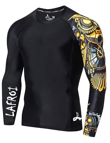 LAFROI Men's Long Sleeve UPF 50+ Baselayer Skins Performance Fit Compression Rash Guard-CLYYB - Image 1
